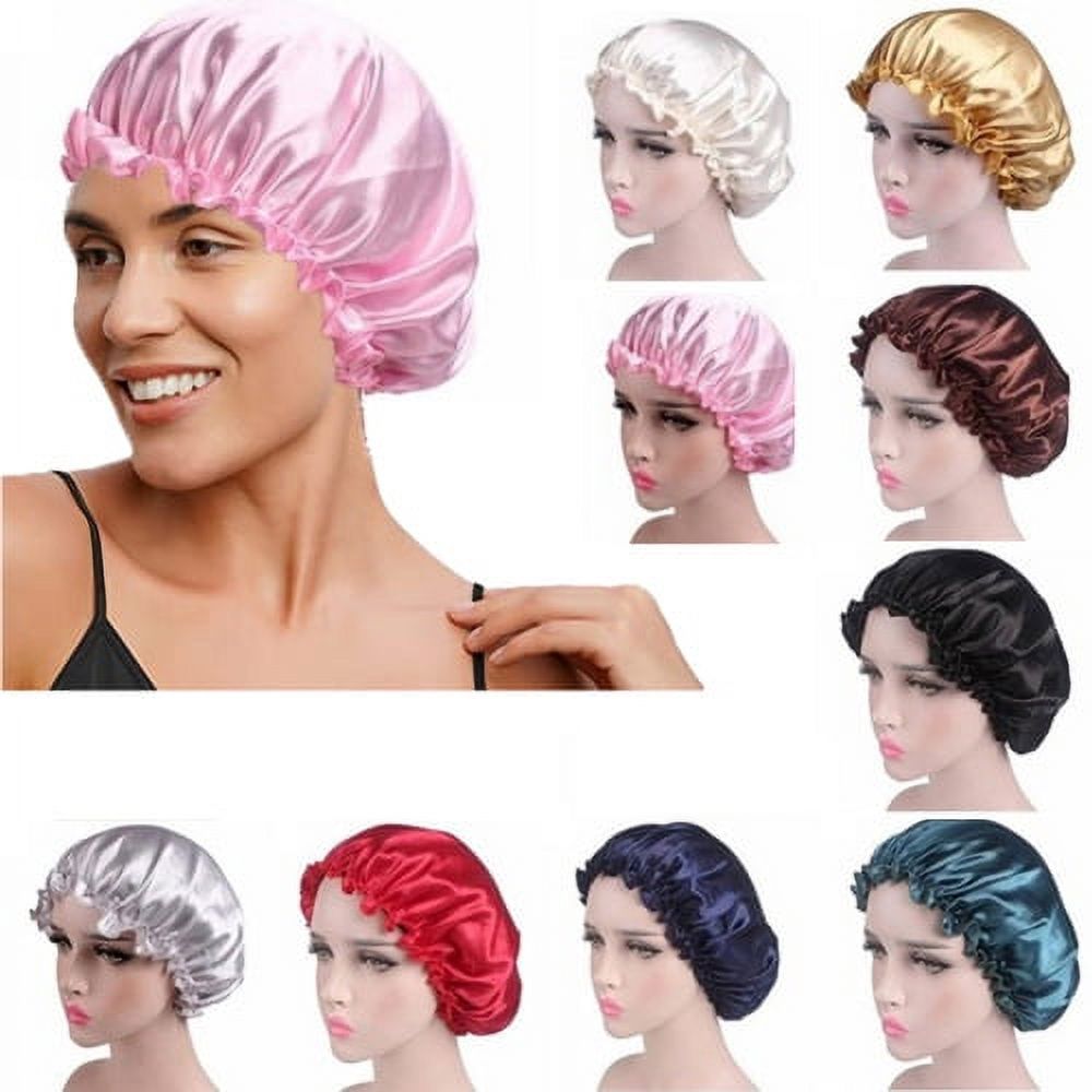 Zhaomeidaxi Sleep Cap Satin Bonnet Sleeping Hat Soft Elastic Night Hair Cover for Women Girls